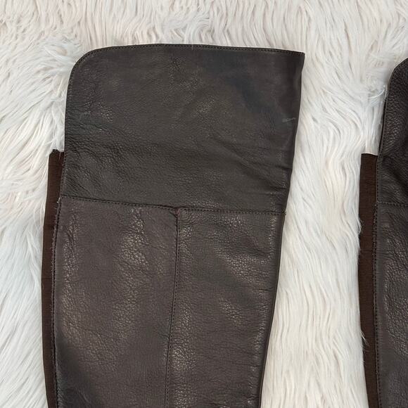 Ros Hommerson Over The Knee High Leather Boot Horsebit Flat Riding Boots, Brown - Picture 3 of 7